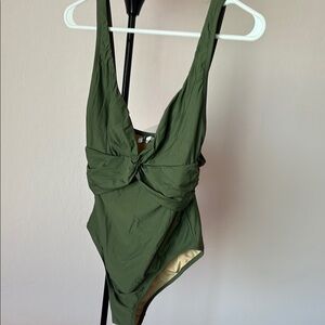 Olive Green One Piece Swimsuit